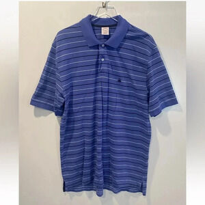 Brooks Brothers Red Fleece Blue Striped Polo Shirt Golf‎ Mens XL (443)